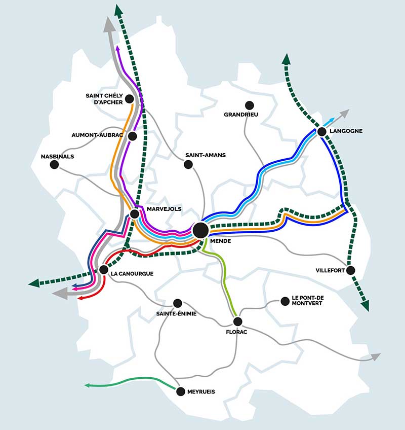 Carte du département de la Lozère