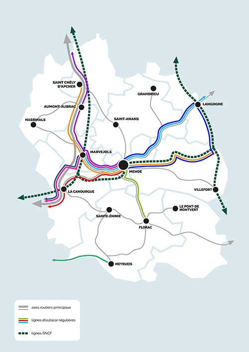 Carte du département de la Lozère