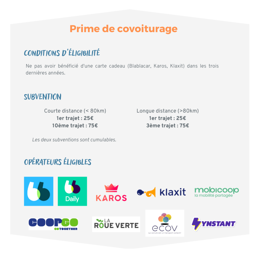 État prime de covoiturage